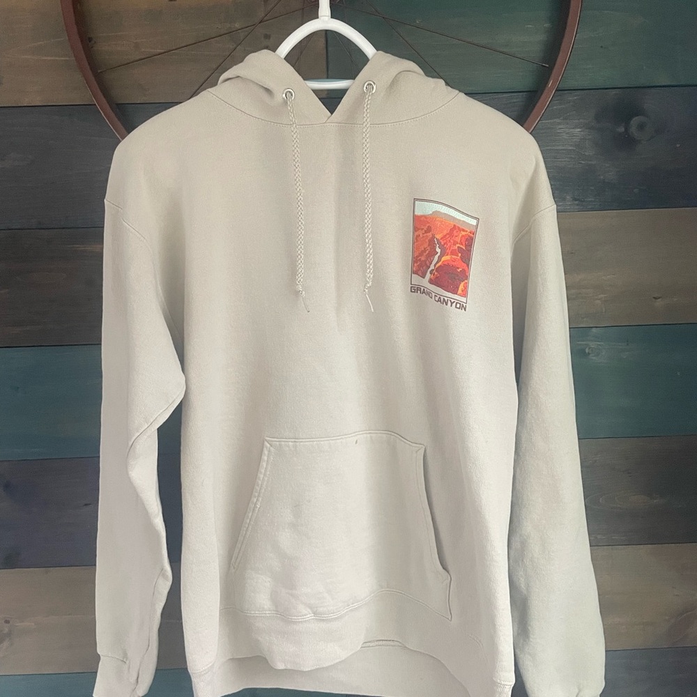 Beige Graphic Hoodie